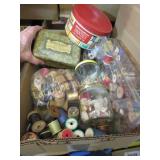 vintage tins sewing supplies thread spools