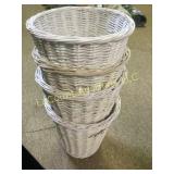 4 small wicker 2 handle trash baskets