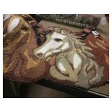 2 hooked horse rugs new in packages