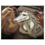 2 hooked horse rugs new in packages