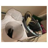 Misc cords, baskets, ironing board