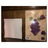 Cutting board and white plate
