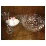 Crystal bowl and other glass