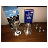 2 sterling candle sticks and 6 sterling salts