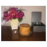 Faux flower, candle, misc