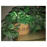 Basket with large faux greenery
