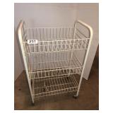 Small roll around cart and shelf