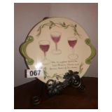 Wine plate and plate stand