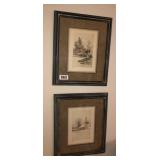 2 small framed Spring and Winter