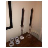 Candlesticks and napkin rings