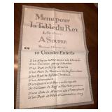 French menu cloth decor