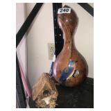 Painted gourd and bird house decor