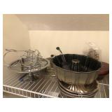 Bundt pans, cake stand, misc