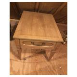 2 solid wood end tables *1 has mark on top