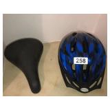 Bicycle helmet and seat