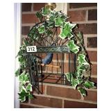Decorative metalart birdcage 10in with wooden bird