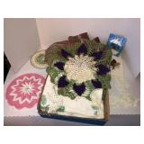 Doileys, Christmas table cloth, misc
