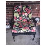 Patio wrought iron chair with cushion