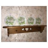 Wall shelf and 4 Sheffield The Salad Bar plates