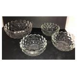 Fostoria American bowls 1- 7in and 3- 5in