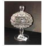 Fostoria American candy compote with lid 7in