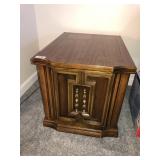 2 midcentury end tables w/one door