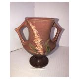 6in Roseville Foxglove double handled vase
