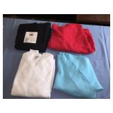 2 medium and 2 large sweatshirts