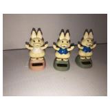 3 solar bunny characters 4in