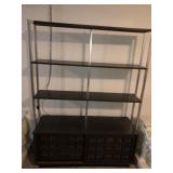 Lightweight metal framed shelf w/doors on bottom