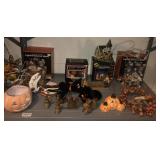 Halloween decor houses and lights