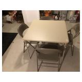 Card table and 4 metal chairs