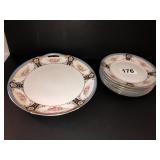 Noritake 7 pieces dessert plates and serving plate