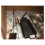 Grill utensils,loaf pan,muffin tins, cookie sheets