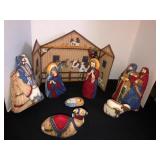 Nativty scene handmade fabric pieces