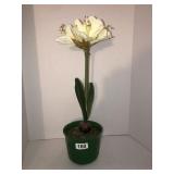Made in Portugal planter w/ faux flower 22in tall
