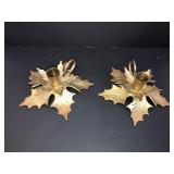 Made in India solid brass leaf candle sticks