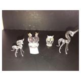 Mini blown crystal miniature figurines