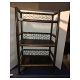 Rattan 3 tiered shelf 34inx20inx12in