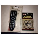 GE Universal remote and 2pc hanging basket spinner