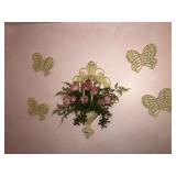 Plastic butterfly and planter wall decor