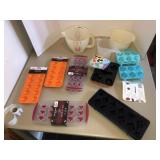 Tupperware batter bowls, ice cube trays,misc