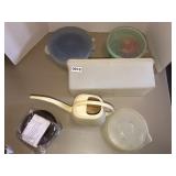 Tupperware, sprinkel can, 4 brownie mold bowls