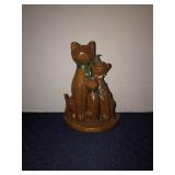 Hand carved 6in family of cats