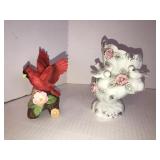 Vase and cardinal decor