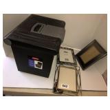 Rubbermaid file tote and 3 frames