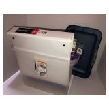 Sterilite file tote with 3 ring binders