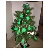 St Patricks Day lighted decorated tree 33in tall