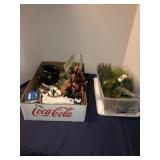 Faux greenery and halloween decor