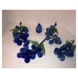 Glass grapes and pear